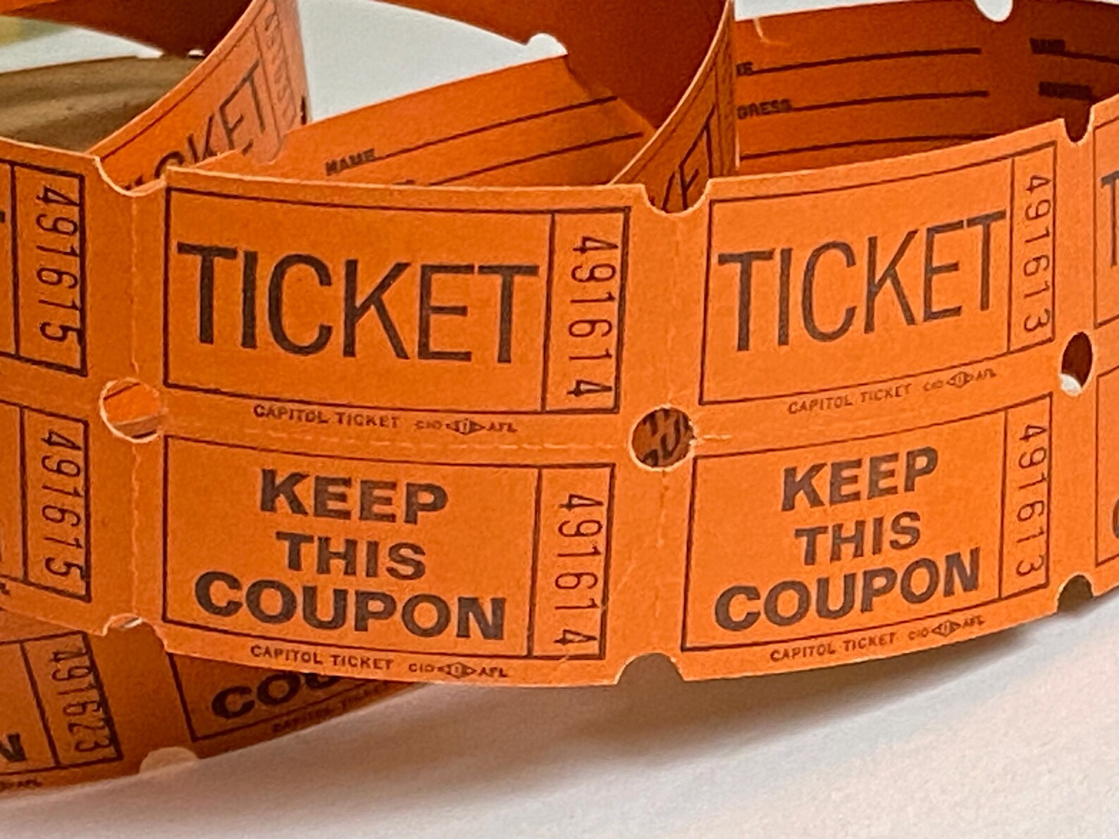 Old Raffle Tickets 50 Vintage Orange Double Raffle Tickets - Etsy