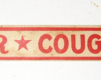 Vintage (1930s) Red Star Cough Drops Waxed Shelf Sign