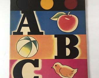 Vintage (1936) Coloring/ Painting Book - ABC - A Paint Book with Paints