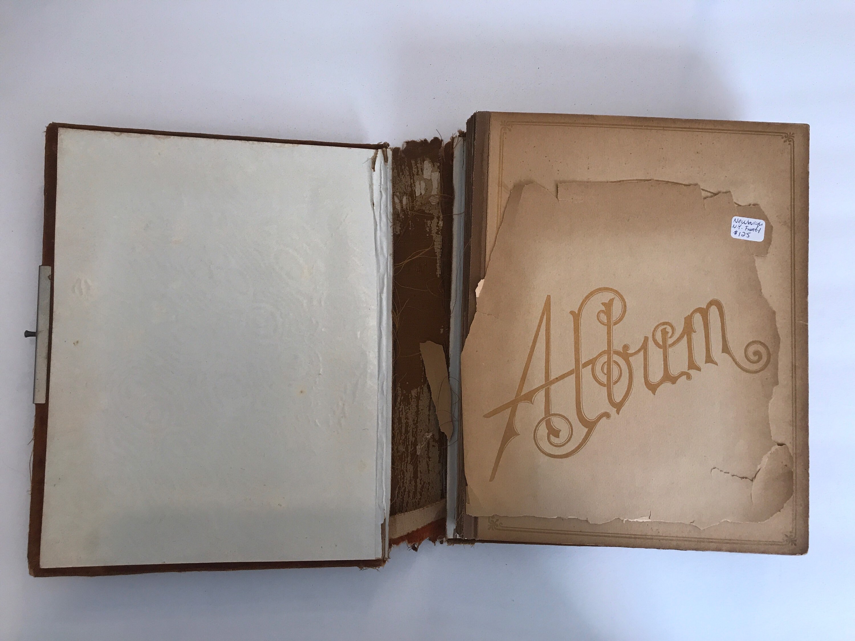 Antique Victorian Photograph Album Velvet Covers With 25