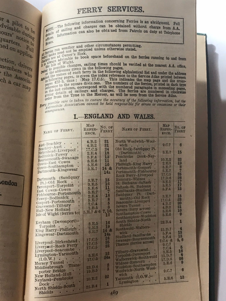 Vintage 19361937 the Automobile Association Handbook Etsy