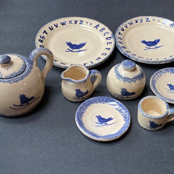 Vintage Children’s Hand Made Ceramic Tea Set