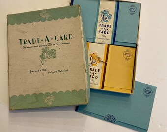 Vintage (40s or earlier) Stationery Postcard Set -  Trade-a-Card -You Send a Note, You Get a Note Back