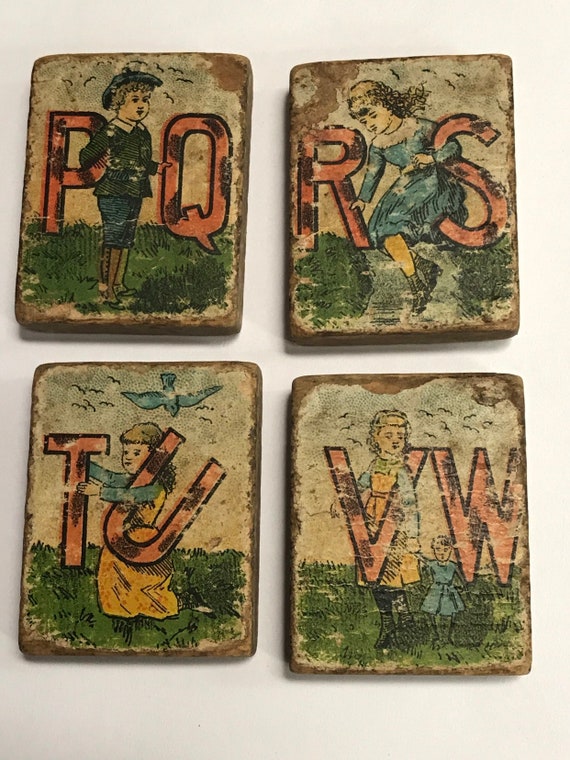 antique alphabet blocks