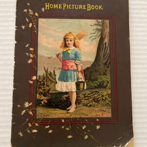 Home Picture Book - Antique (Late 1800s) Children’s Story Book with Advertising - Hartford, Connecticut