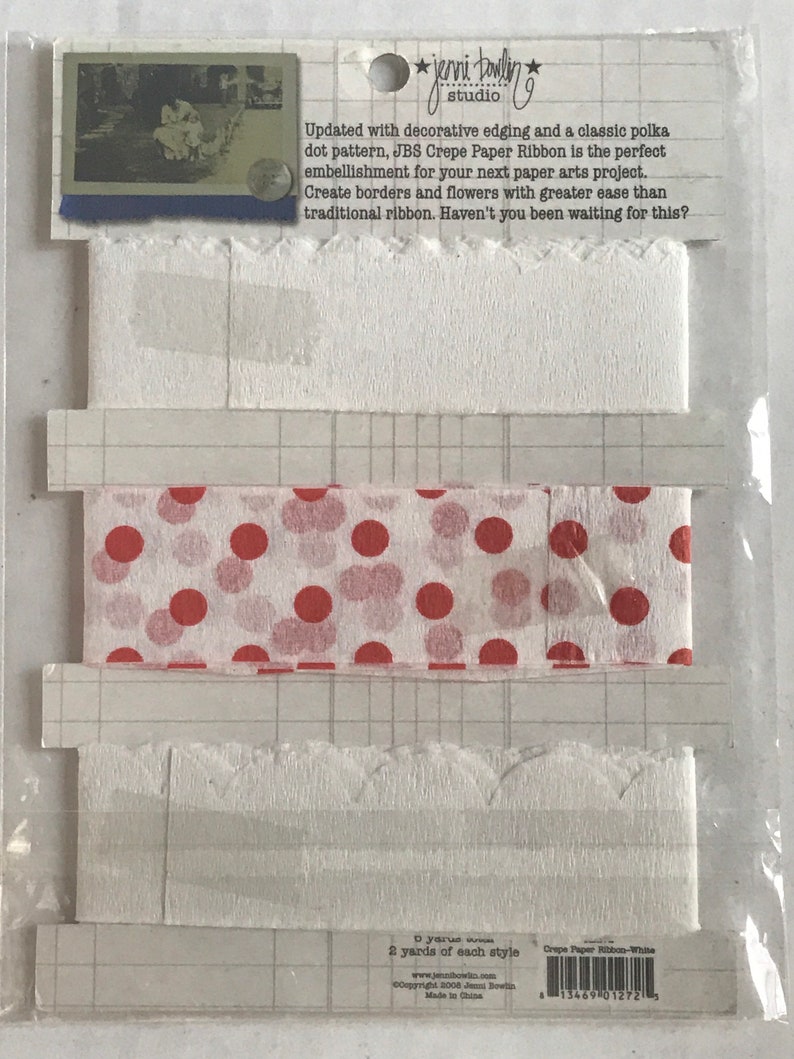 4 Packages Crepe Paper Embellishments Ribbons and Ruffles