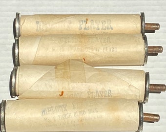 4 Vintage (1950s) Music Rolls for Melody Player Music Box Made by J. Chein