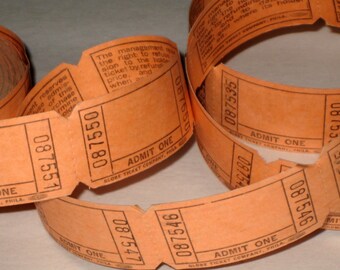 50 Vintage Orange Blank Tickets  for Scrapbooking, Card Making, Collage, etc.
