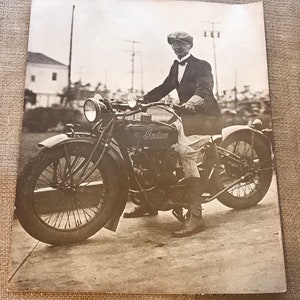 Vintage Copy of Antique (1920s) Man on Indian Motorcycle