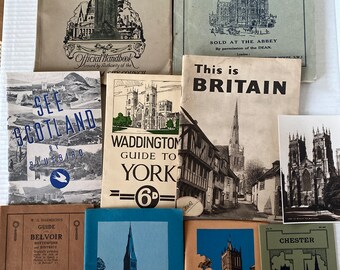 Lot of Vintage  (1930s) 9  Travel Booklets and Guides to Great Britain