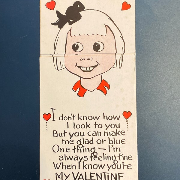 Vintage Flip Face  Valentine Card - 3 Faces