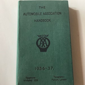 Vintage (1936-1937) The Automobile Association Handbook - Garages and Hotels in England and Wales