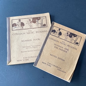 2 Antique (1918) Congdon Music Readers - Number One The Primer and Number Four
