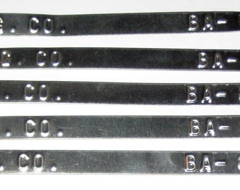 5 Vintage Aluminum Numbered Industrial Shipping Tags for Crafting, Altered Art, etc.
