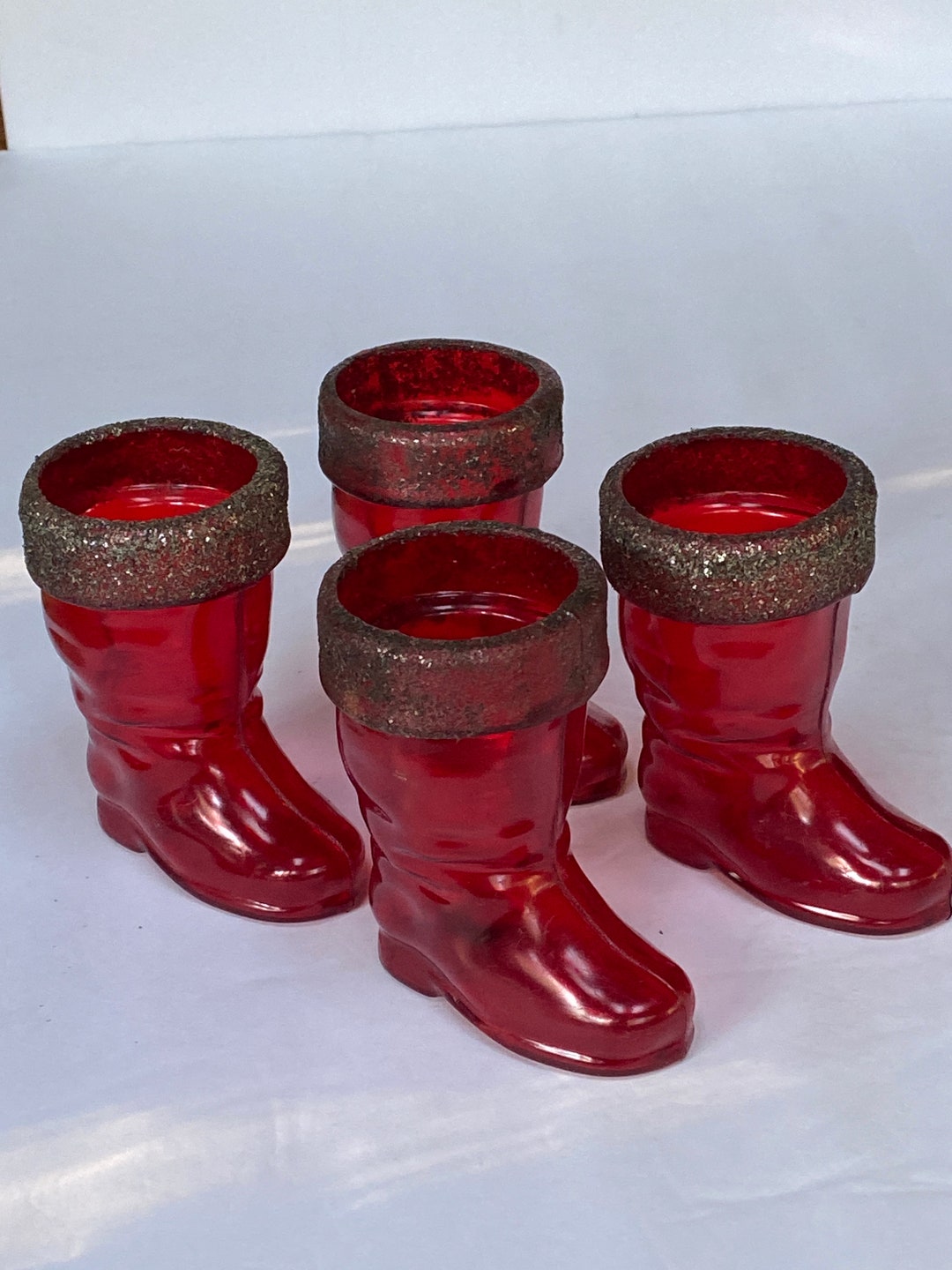 ONE Plastic Santa Boot Candy Container Clear Red Plastic - Etsy