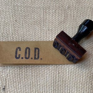 Vintage Rubber Stamp - Postal or Business Stamp - C.O.D.