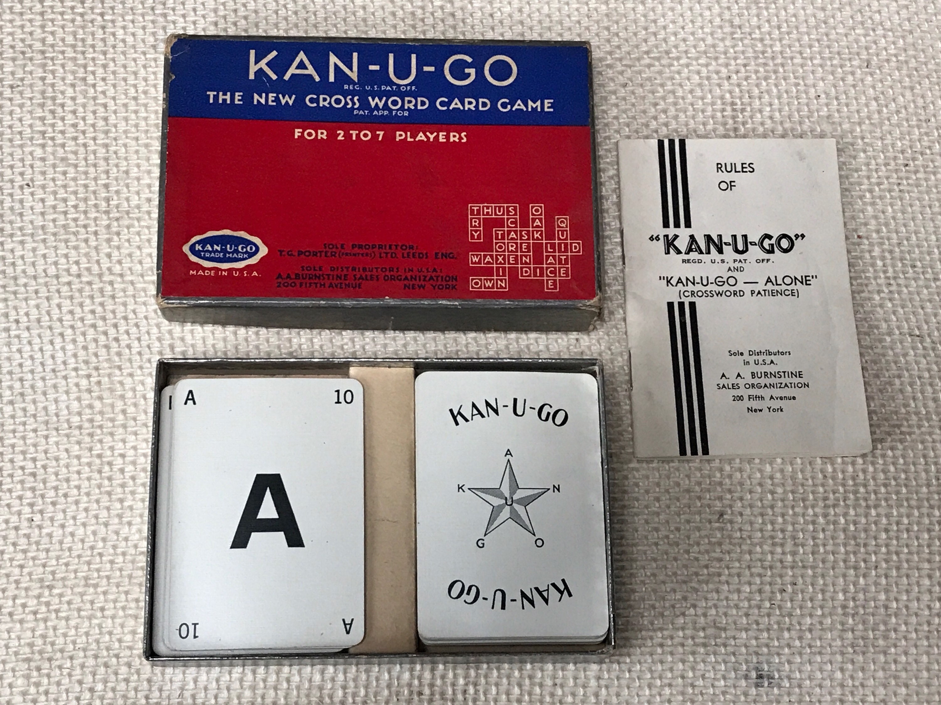 Vintage Crossword Kan U go Card Game 1937 for Crafts - Etsy Finland