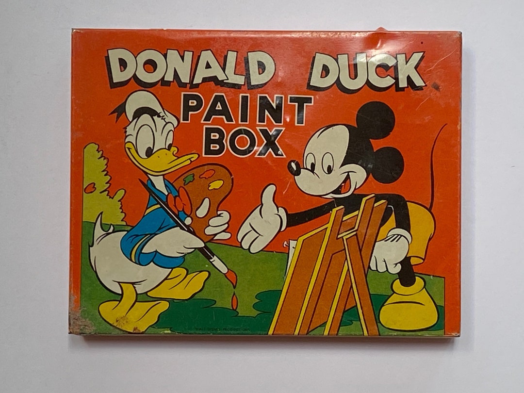 Vintage (1948) Children's Disney Watercolor Metal Paint Box - With