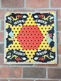 Vintage Masonite Chinese Checkers Board - Ming Check - Colorful Boatd, Dragon Decorated