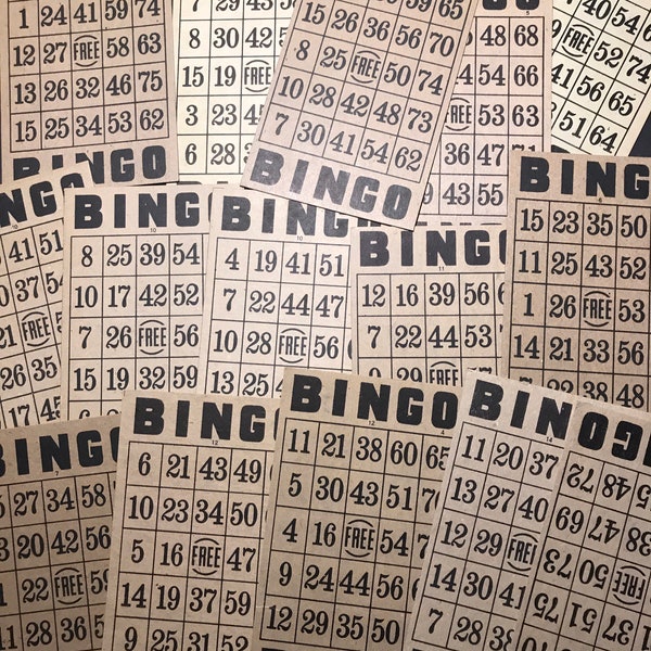 15 Vintage Black and White  Milton Bradley  Bingo Cards