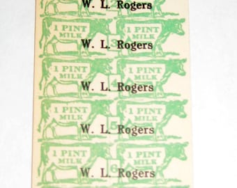 2 Strips of Vintage Milk Tickets for Altered Art, Collage, Scrapbooking, etc.