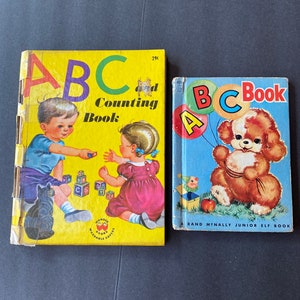 2 vintage (40s, 50s) ABC Alphabet Books for Repurposing