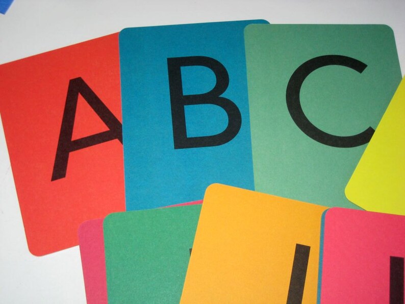 Vintage Style Alphabet Flash Cards for Collage Altered Art Etsy