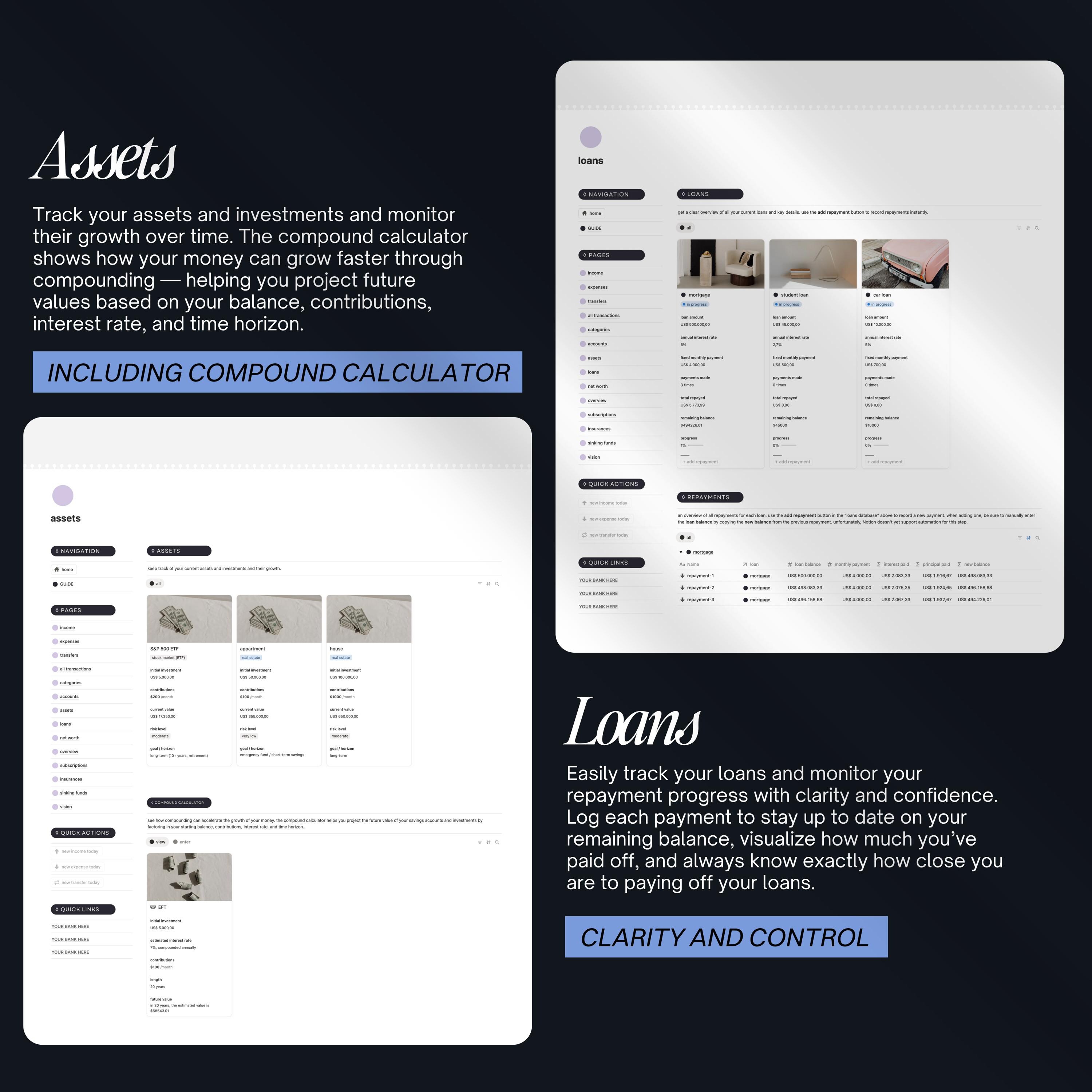 Notion Financial Planner Template: Personal Finance and Monthly Budget ...
