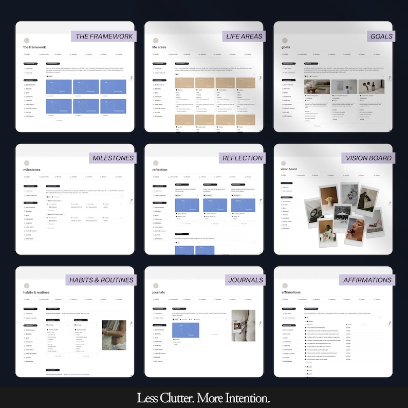 Glow-Up planner, Life planner Notion, Aesthetic Notion template, All-in-one life dashboard including Glow-Up challenge