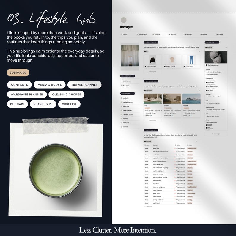 Glow-Up planner, Life planner Notion, Aesthetic Notion template, All-in-one life dashboard including Glow-Up challenge