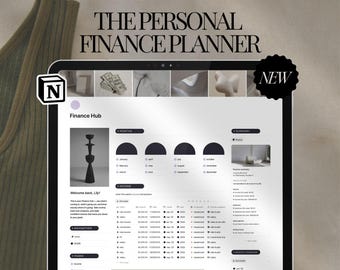 Sjabloon Notion financieel planner: tracker persoonlijke financiën en maandbudget (digitale download)