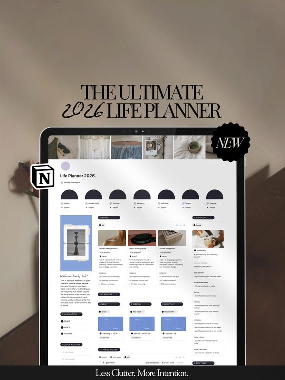 Life Planner Notion Template 2026: The Ultimate All-In-One Aesthetic Life Dashboard