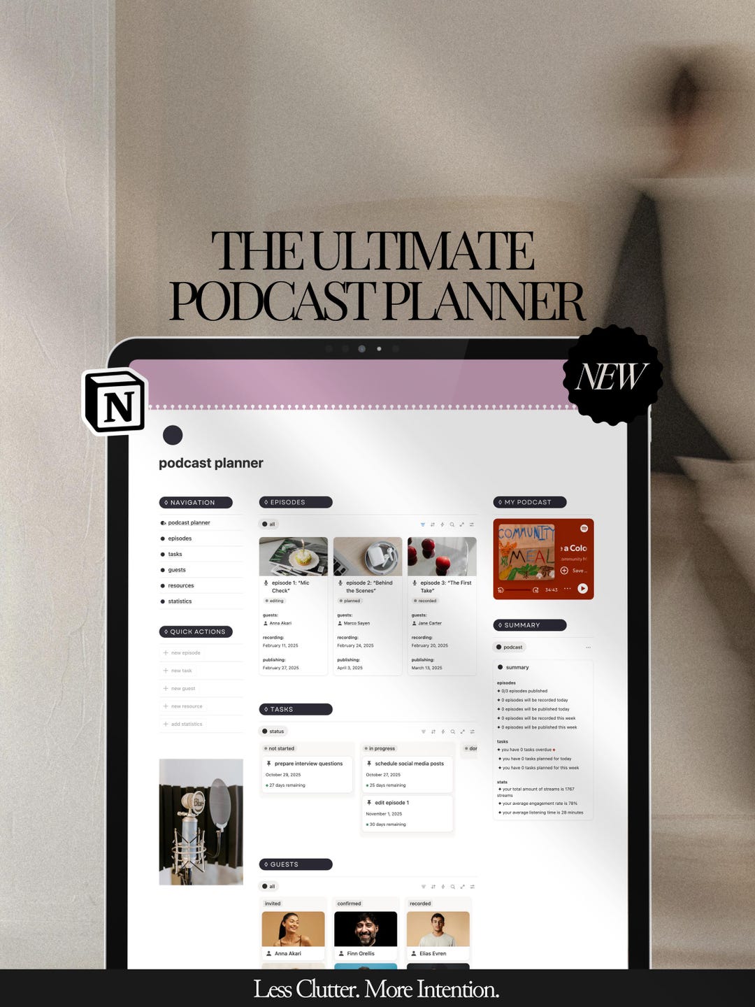 Notion Podcast Planner Template: Content Calendar & Episode Manager ...