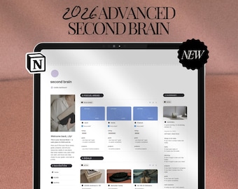 Second Brain Notion Template 2026: Productivity Planner, ADHD Digital Planner, PARA Method