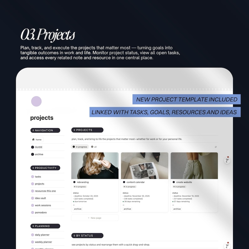 Second Brain Notion Template 2026: Productivity Planner, ADHD Digital Planner, PARA Method