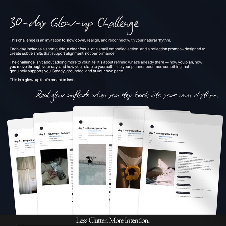Glow-Up planner, Life planner Notion, Aesthetic Notion template, All-in-one life dashboard including Glow-Up challenge