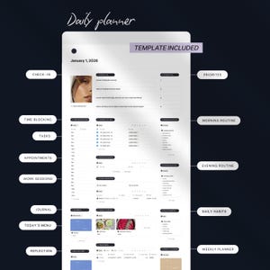 Glow-Up planner, Life planner Notion, Aesthetic Notion template, All-in-one life dashboard including Glow-Up challenge