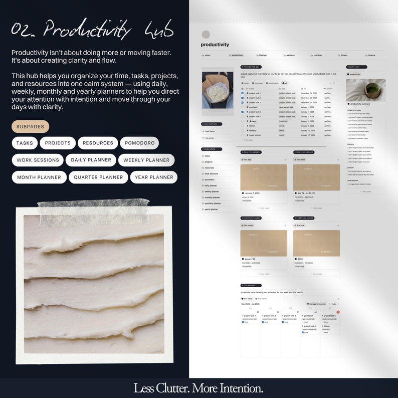 Glow-Up planner, Life planner Notion, Aesthetic Notion template, All-in-one life dashboard including Glow-Up challenge