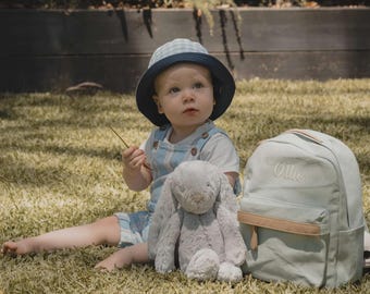 Personalized Canvas Toddler Backpack: Embroidered Kids Bag