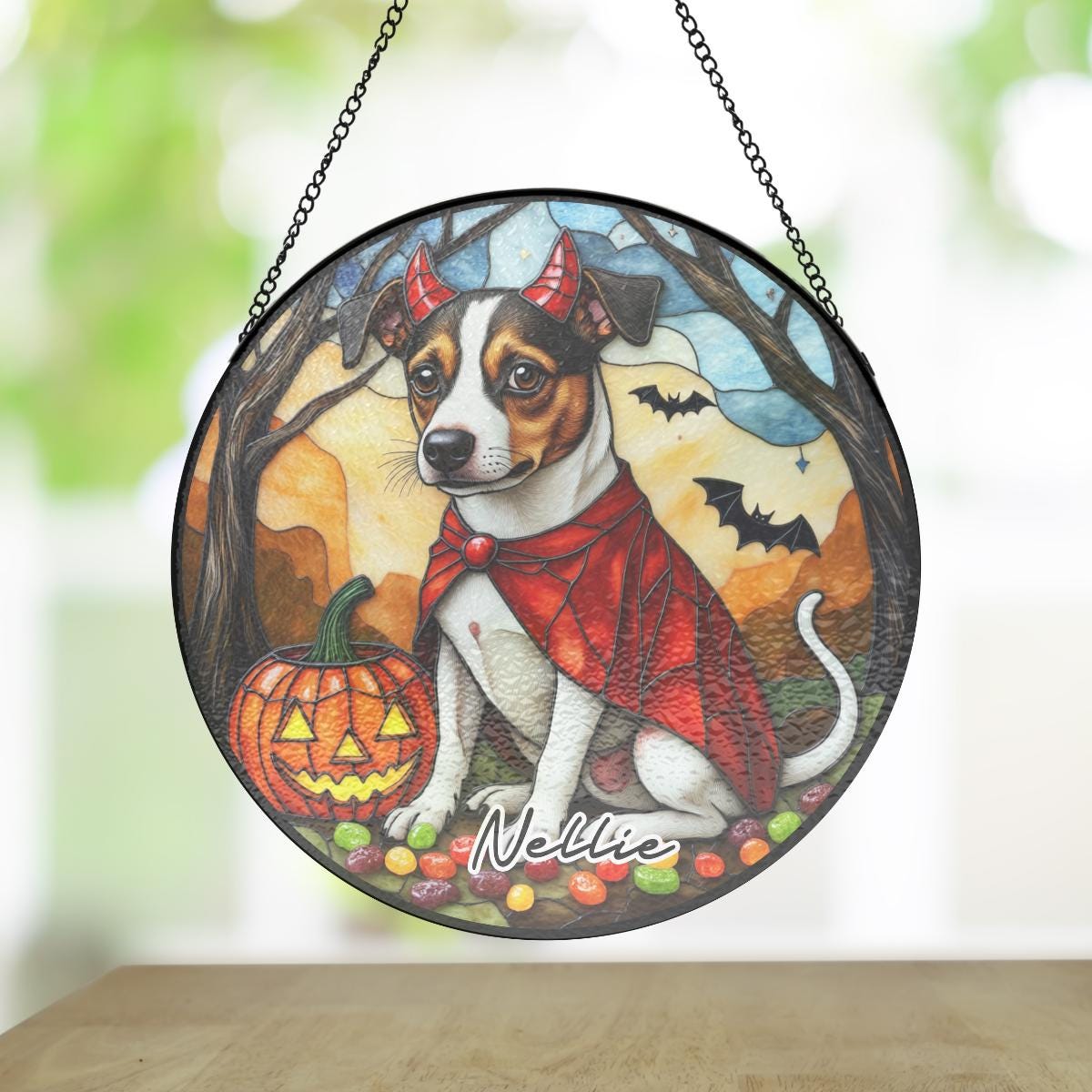 Custom Jack Russell Terrier Dog Little Devil Costume Dog Orange
