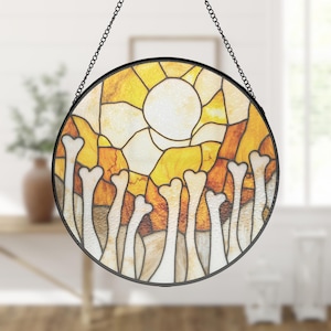 Ezekiel 37:7 Valley of Dry Bones, Stained Glass Suncatcher Window Hanging, Bible Glass Art Decor, Easter Gifts Mother Room