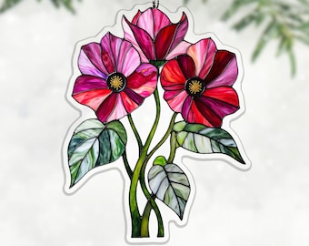 Alpenveilchen Acryl Suncatcher, Fensterschmuck für Pflanzenliebhaber Muttertag, Geschenk für Pflanzenliebhaber, Geschenk für Blumenliebhaber