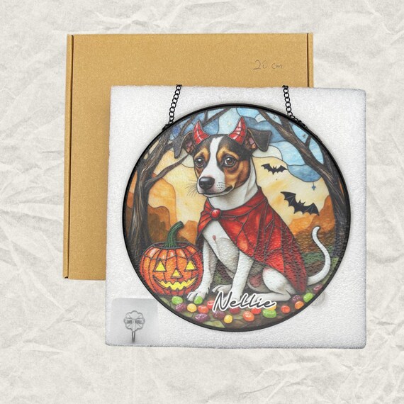 Custom Jack Russell Terrier Dog Little Devil Costume Dog Orange