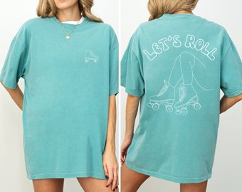 Roller Skate T-shirt, Roller Skating Shirt, Oversized Tee, Unisex Shirt, Graphic T-shirt, Retro Tee, Gifts for Her, Comfort Colors Tee