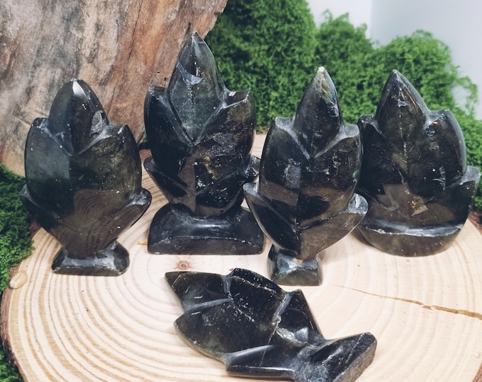 Labradorite leaf shape gemstone