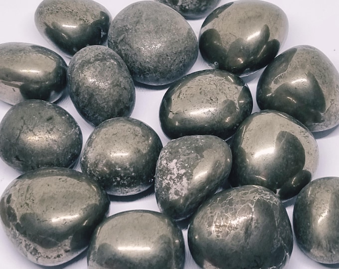 Pyrite tumbled stone, gemstone