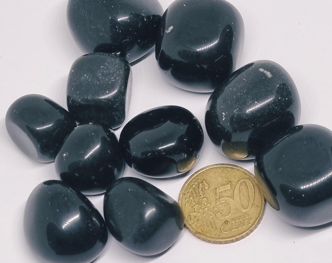 Black obsidian tumbled stone, gemstone