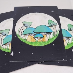 Postkarte Magic Fullmoon Mushroom