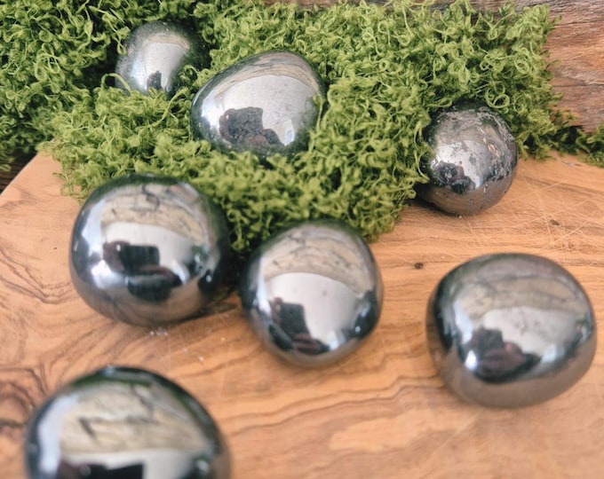 Hematite tumbled stones | Gemstone for grounding & protection | Spiritual healing stone | Polished hematite