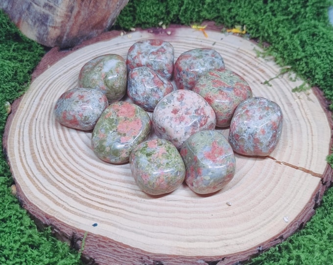 Unakite tumbled stone
